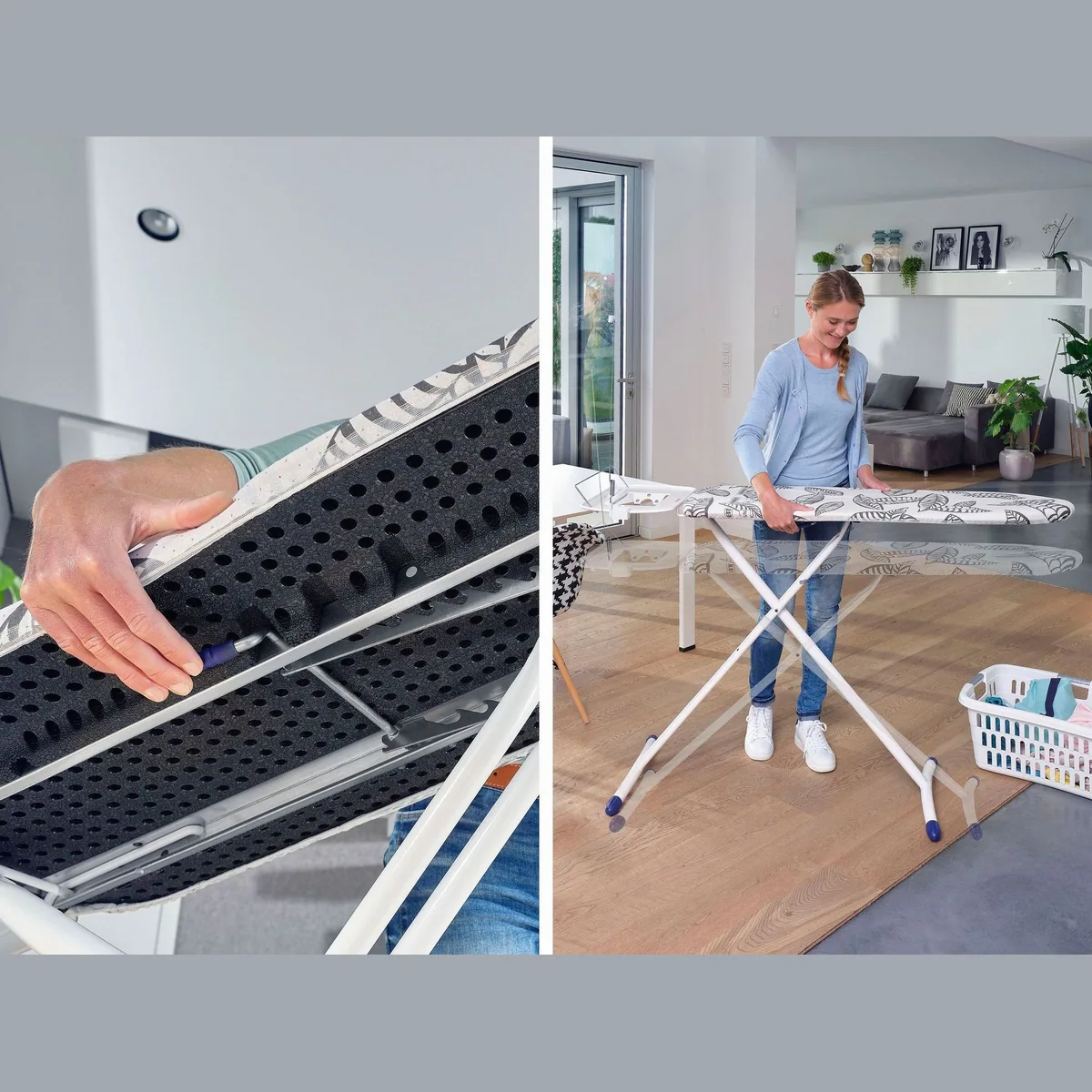 Leifheit AirBoard Express M Solid, ultraleicht, stabil, Dampfstationsablage 3