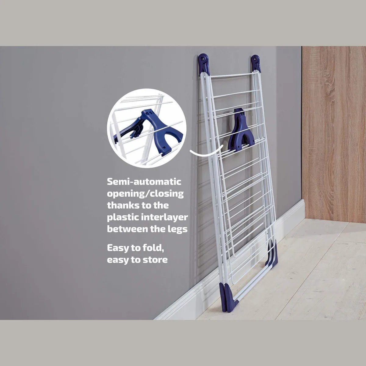 Leifheit Classic 250 Flex Wäscheständer, 25m Trockenlänge, höhenverstellbare Flügel, robust 4