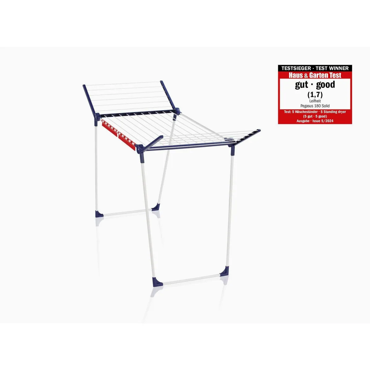 Leifheit Pegasus 180 Solid, 18m Trockenlänge, stabiler Stand, ausklappbare Flügel 2