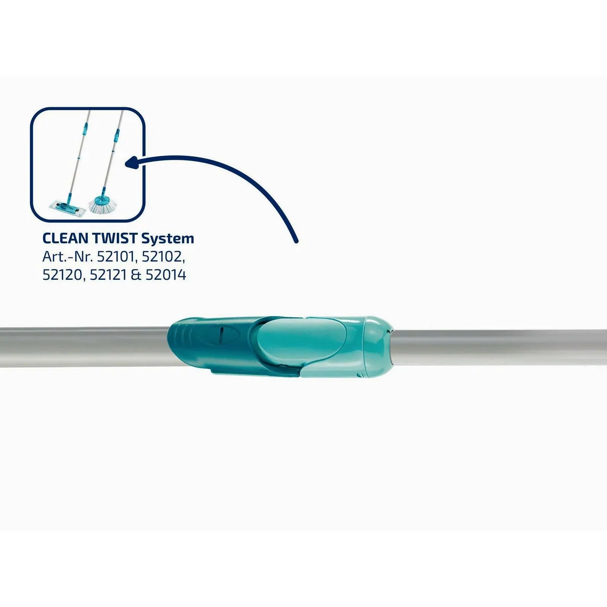 Leifheit Wischmopp Stiel, passend für CLEAN TWIST Modelle, einfache Handhabung, langlebig