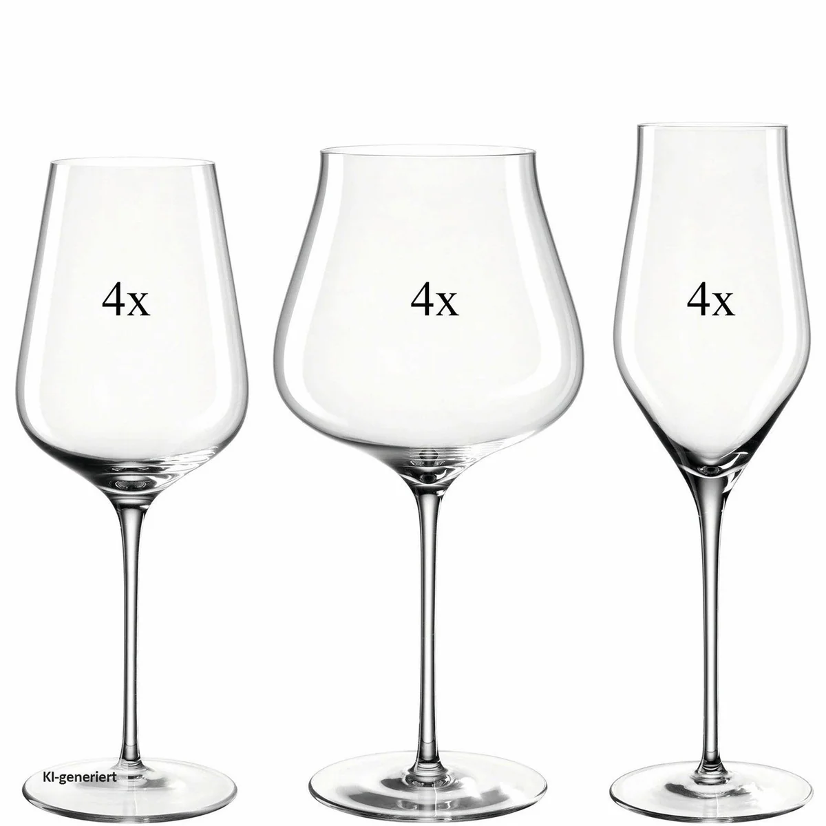 Leonardo BRUNELLI Kelchgläser Set, 12-teilig, edles Design, kratzfest, spülmaschinenfest 2