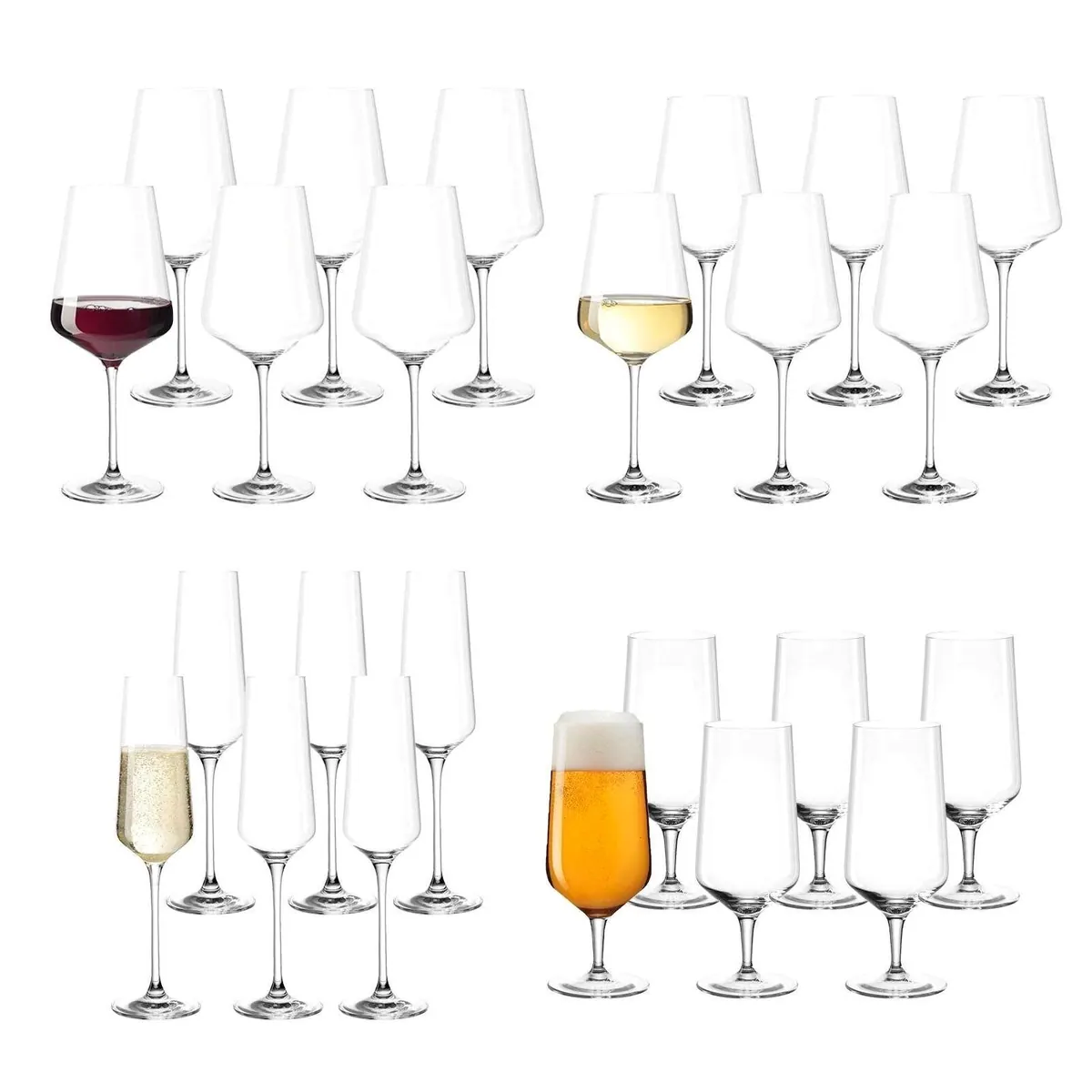 Leonardo Puccini Gläserset 24er Set, vielseitig einsetzbar, spülmaschinengeeignet