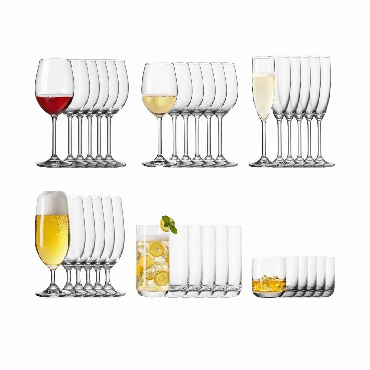 Leonardo Daily Glas-Set, 36-teilig, vielseitig und spülmaschinenfest
