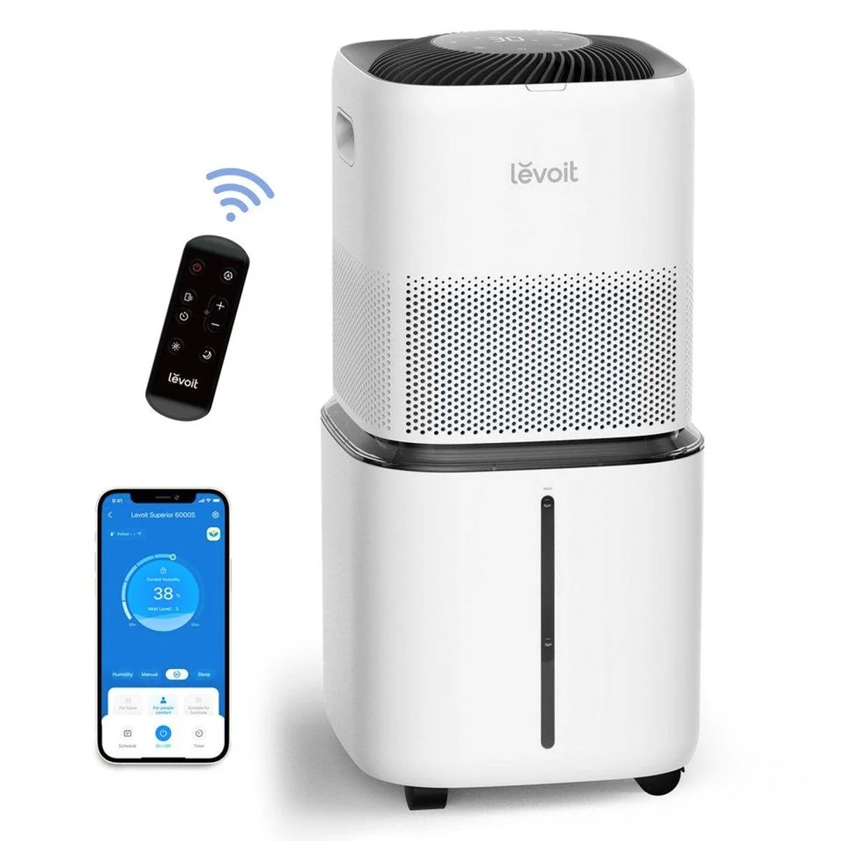 Levoit Superior 6000S Luftbefeuchter, 3 Geschwindigkeiten, Smart-App, 22,7 l Wassertank