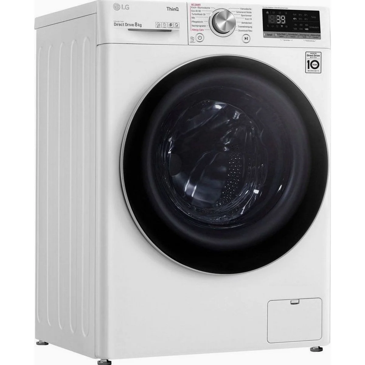 LG F4WV708P1E Waschmaschine, 8 kg, 1400 U/min, TurboWash — schnelle Waschgänge, leiser Invertermotor, flexibles Programmangebot