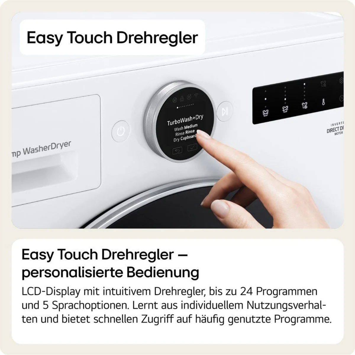 LG Waschtrockner HPWD096C, 9 kg Waschen, 6 kg Trocknen, Energieeffizienz A 2