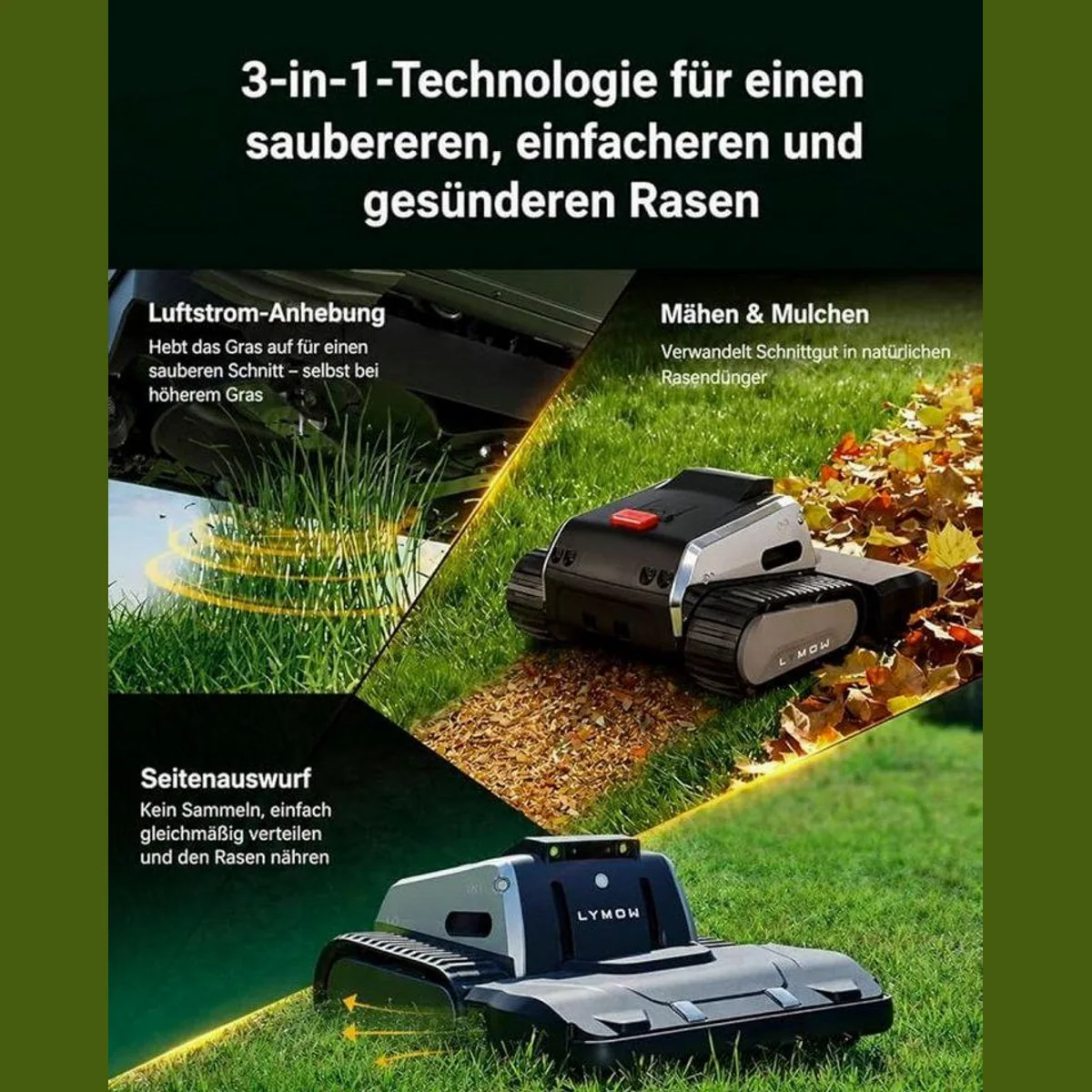 Lymow One Plus 5A Mähroboter, kabellos, präzise Navigation, 4452 m² 3