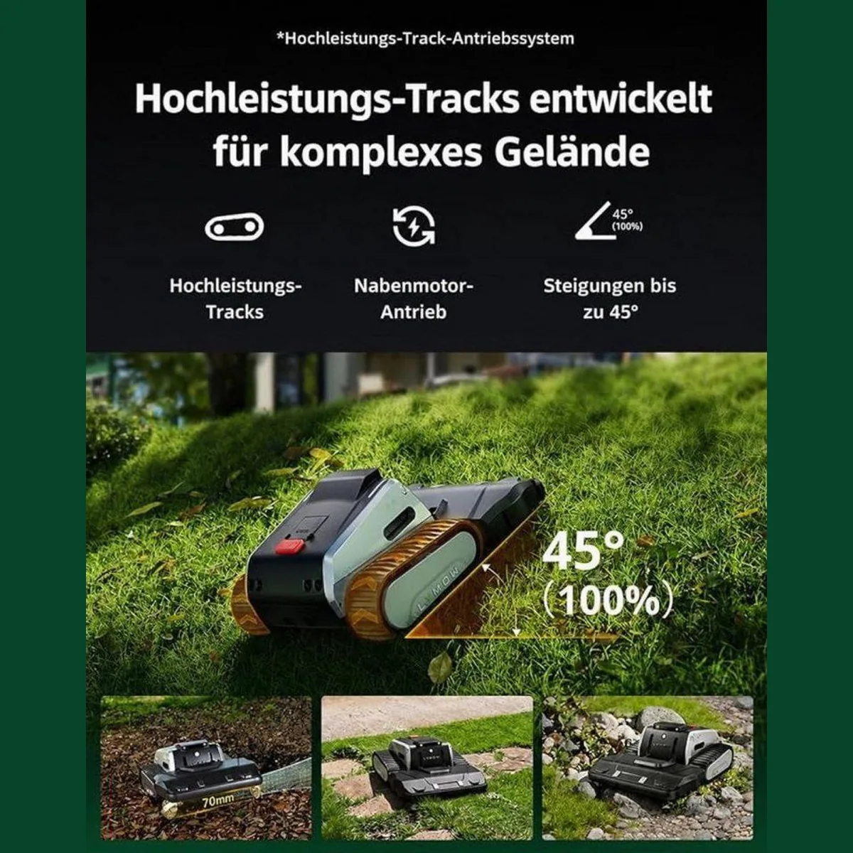 Lymow One Plus 5A Mähroboter, kabellos, präzise Navigation, 4452 m² 5