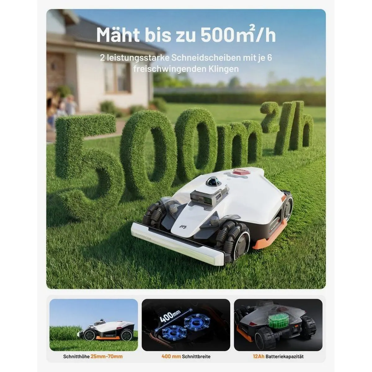 Mammotion LUBA 3 AWD Mähroboter, Allradantrieb, 360° LiDAR, AI Vision 3