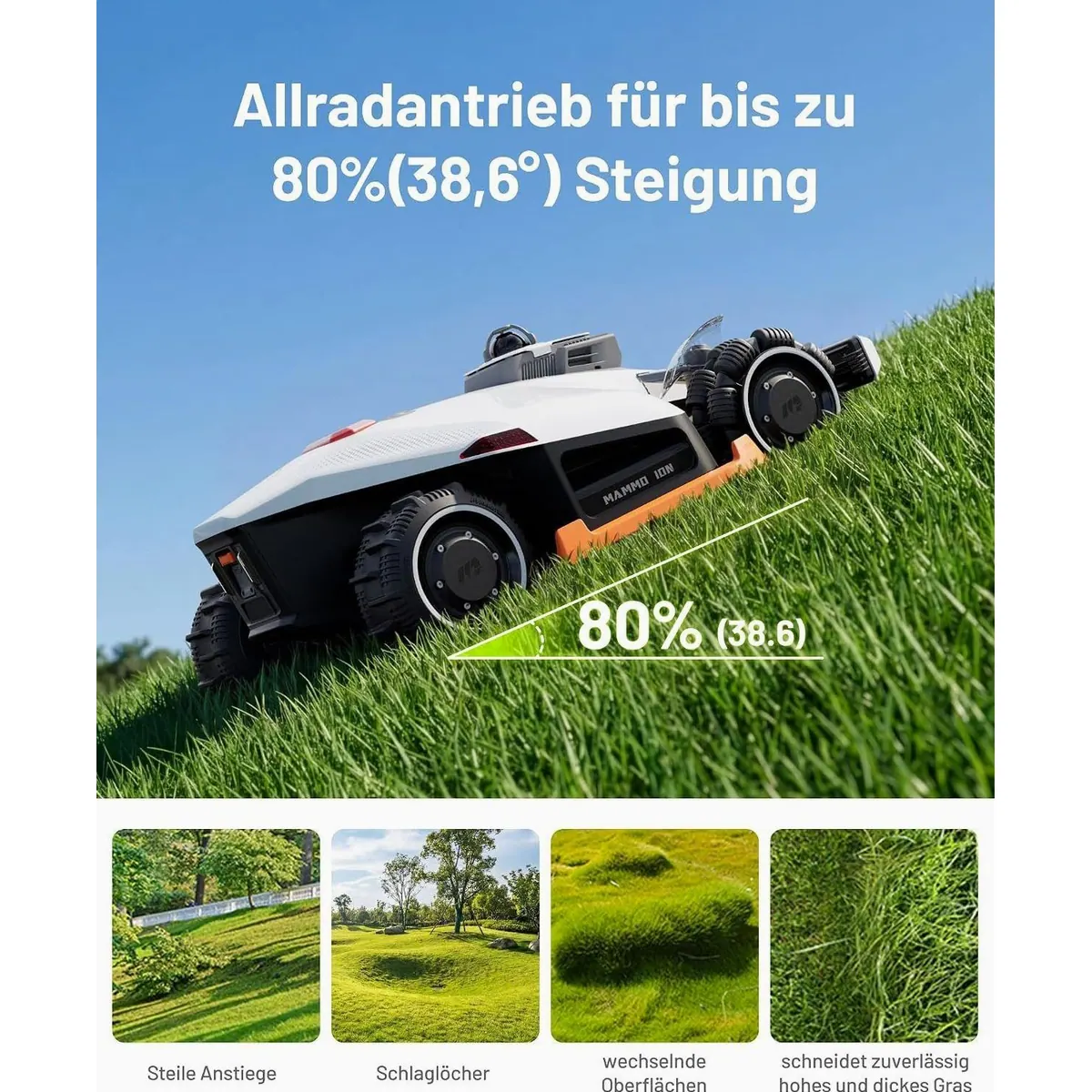 Mammotion LUBA 3 AWD Mähroboter, 360° LiDAR, Allradantrieb, 4G-Modul 2