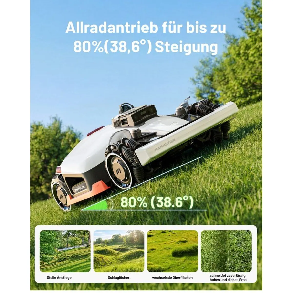 Mammotion LUBA 3 AWD Mähroboter, 360° LiDAR, Allradantrieb, bis 1500 m² 2