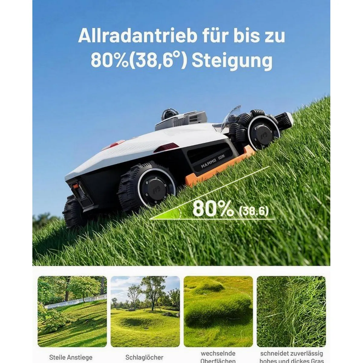 Mammotion LUBA 3 AWD Mähroboter, 360° LiDAR, Allradantrieb, bis 3000 m² 2