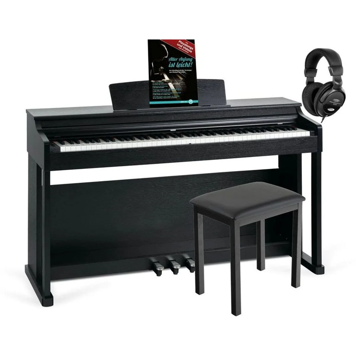 McGrey DP-19 Digitalpiano Set, 88 gewichtete Tasten, Metronom & Kopfhöreranschlüsse