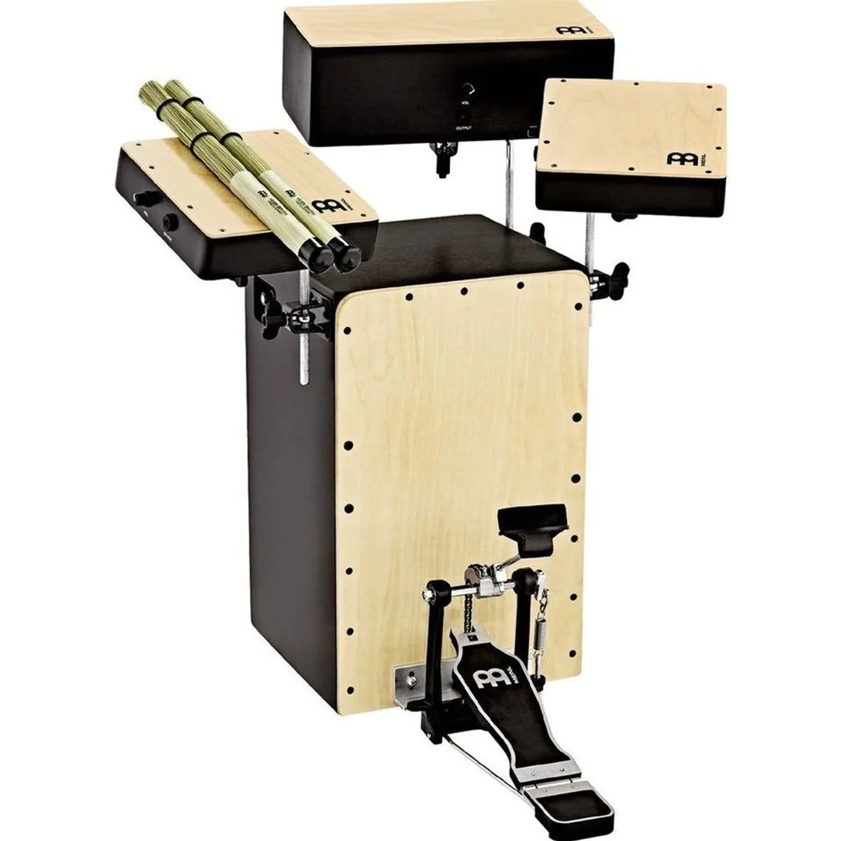 Meinl Cocktail Cajon Kit, vielseitiger Sound, inkl. Fußpedal und Brushes