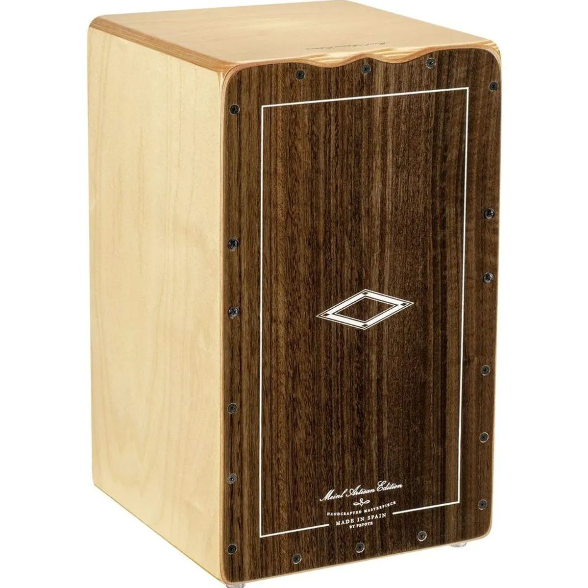 Meinl Percussion Artisan Cajon AETLBE, 9mm Birkenkorpus, Eucalyptus Spielfläche, Handgewickelte Snaresaiten