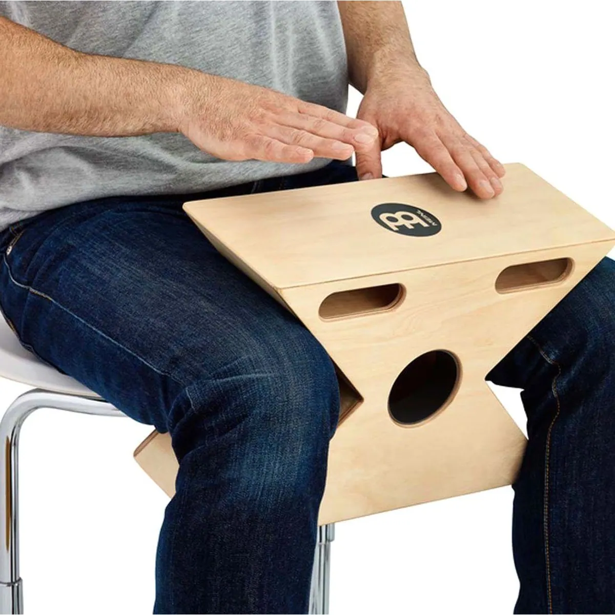 Meinl Percussion HTOPCAJ3NT Hybrid Cajon, zwei Spielflächen, komfortables X-Design 3