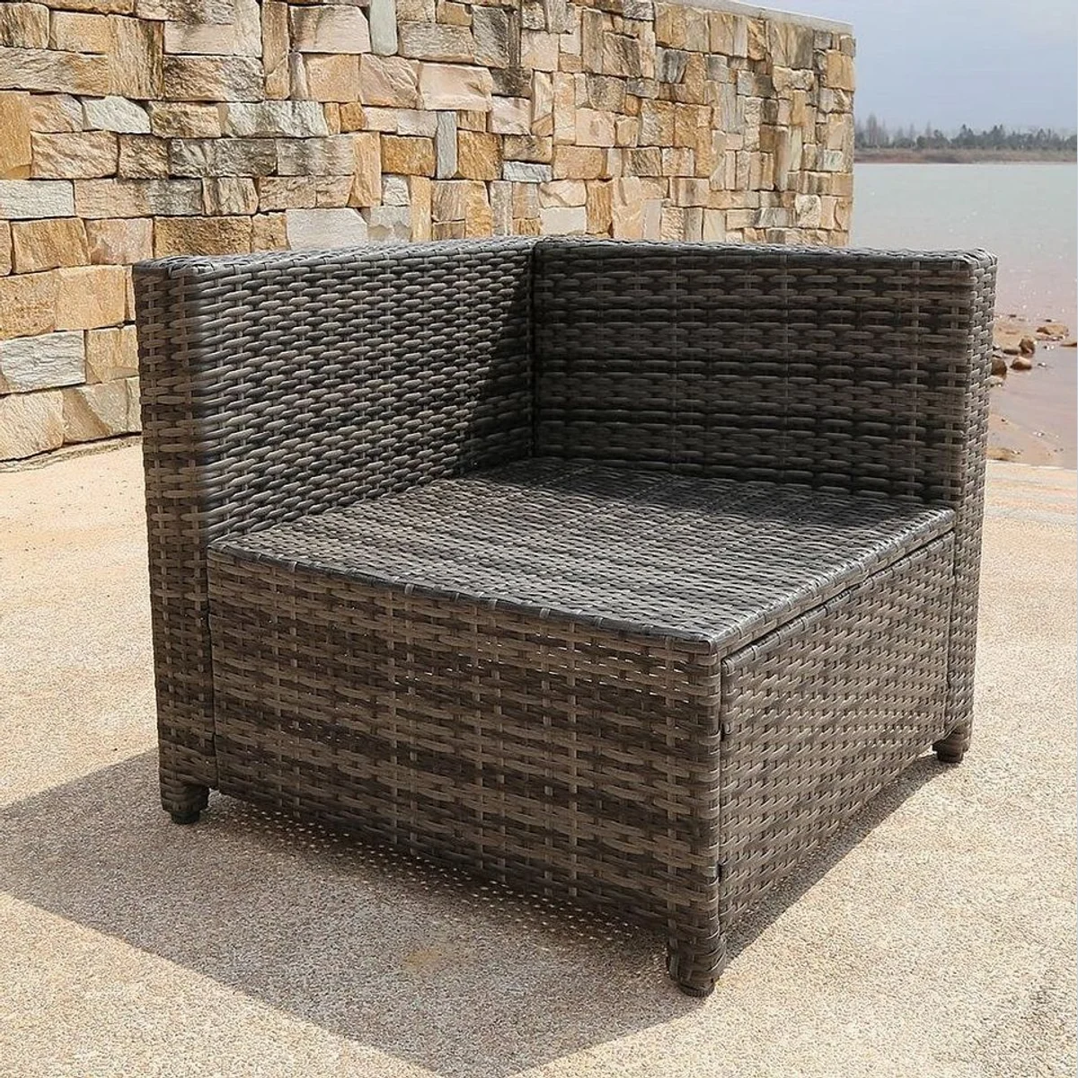 Melko Loungeset, flexibles Gartenmöbel-Set mit Sofa und Tisch — wetterfest, leicht zu reinigen, hohe Stabilität 5
