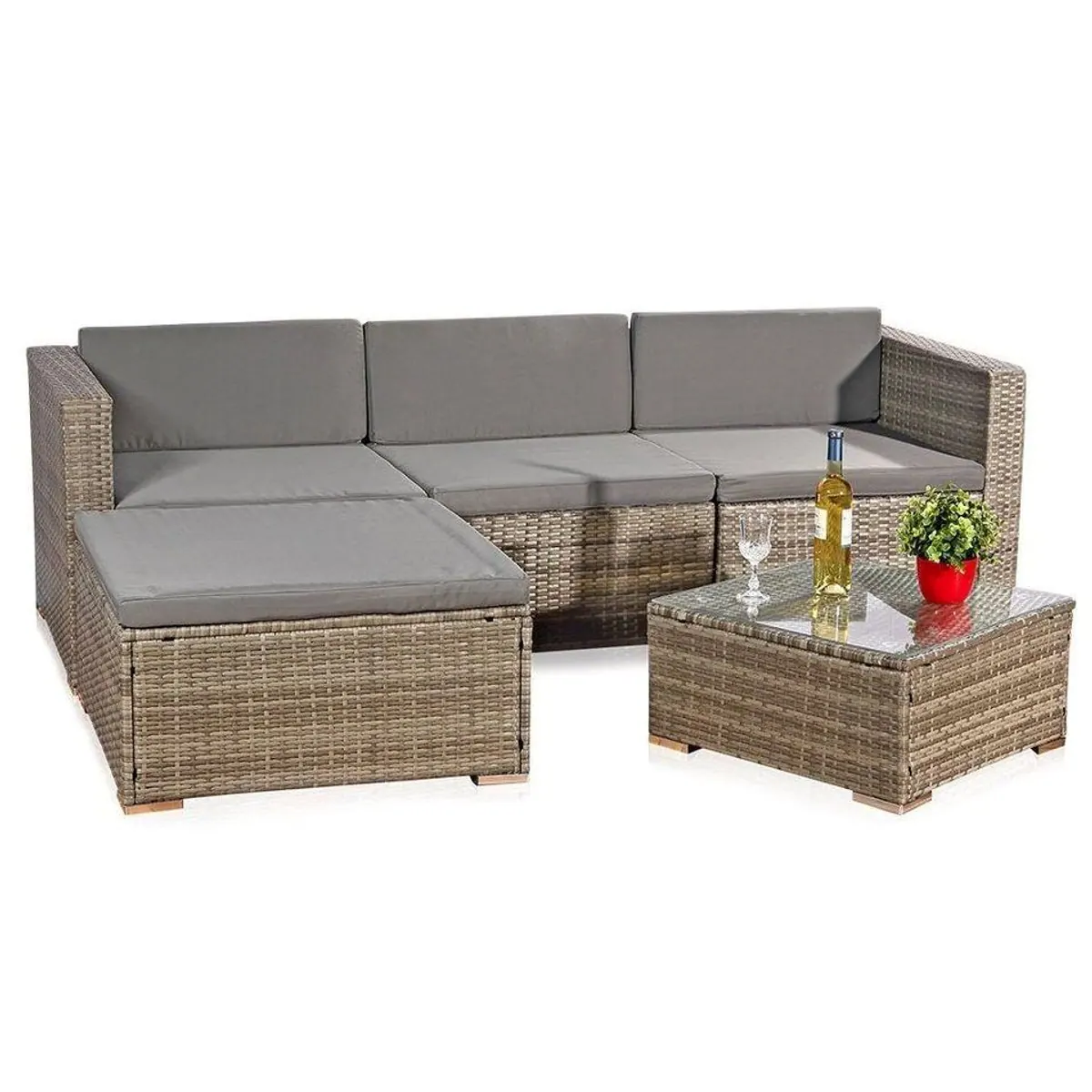 Melko Gartenlounge-Set 5tlg., wetterfest und flexibel kombinierbar 2