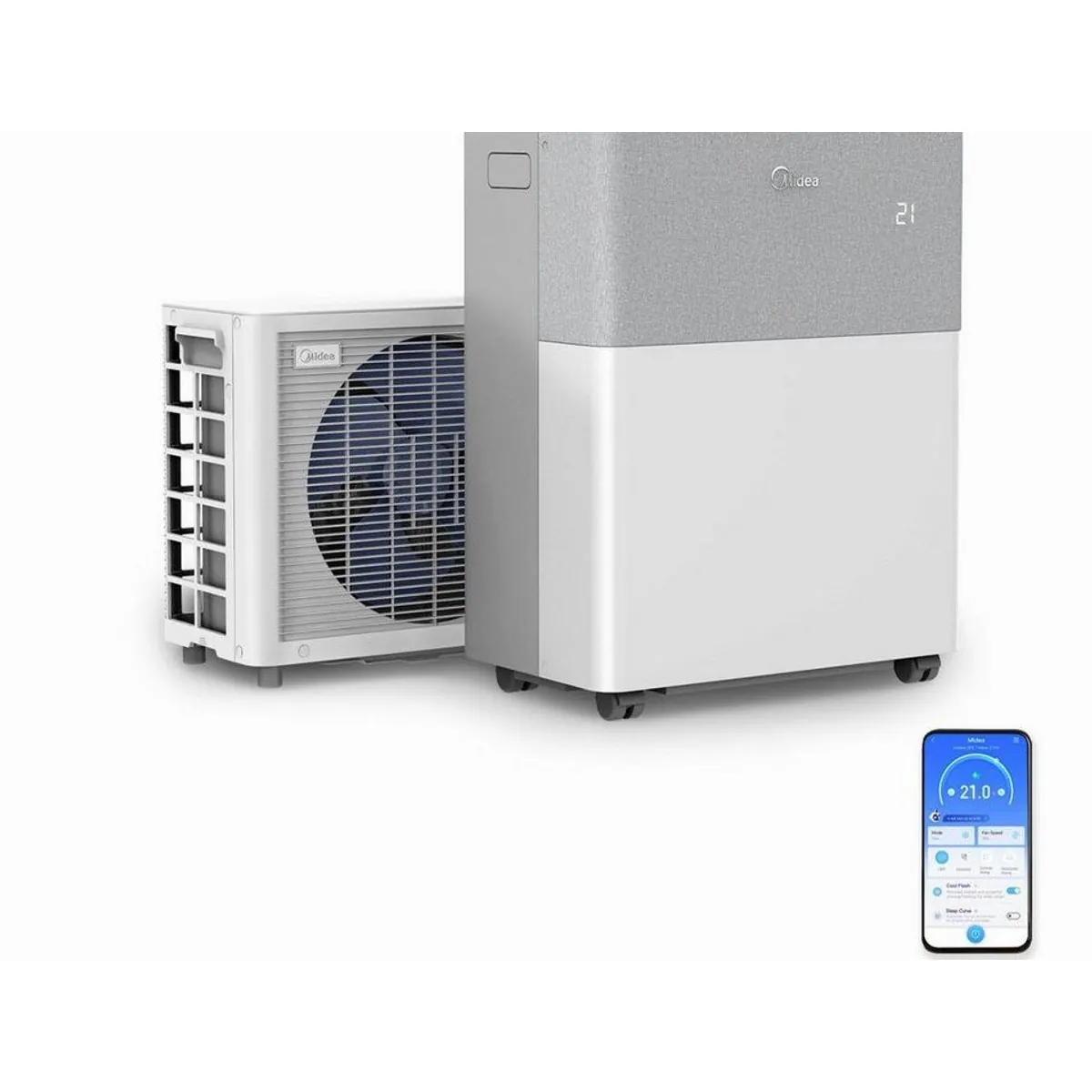 Midea PortaSplit-E 4-in-1-Klimagerät, Kühlen, Heizen, Entfeuchten, Ventilation