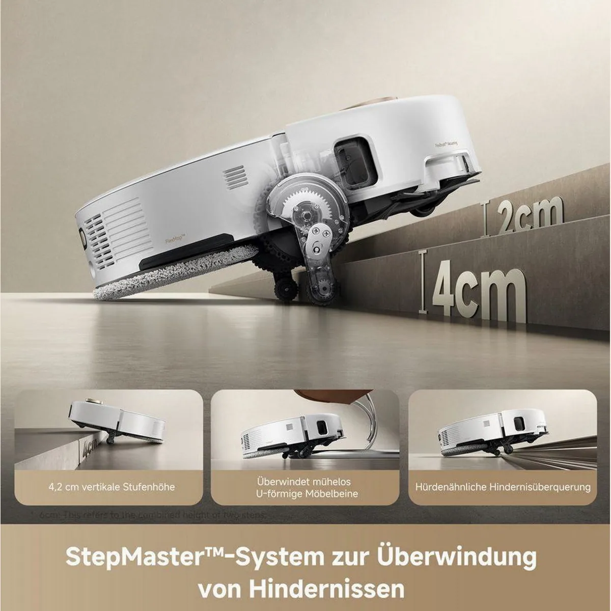 Mova V50 Ultra Complete Saugroboter, 24.000 Pa Saugkraft, Wischfunktion, Hindernisüberwindung 5