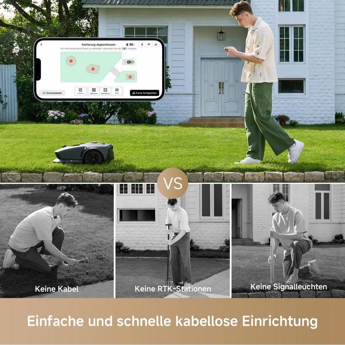 Mova Mähroboter 1000, für Rasenflächen bis 1000 m², Offroad-Reifen, App-gesteuert 3