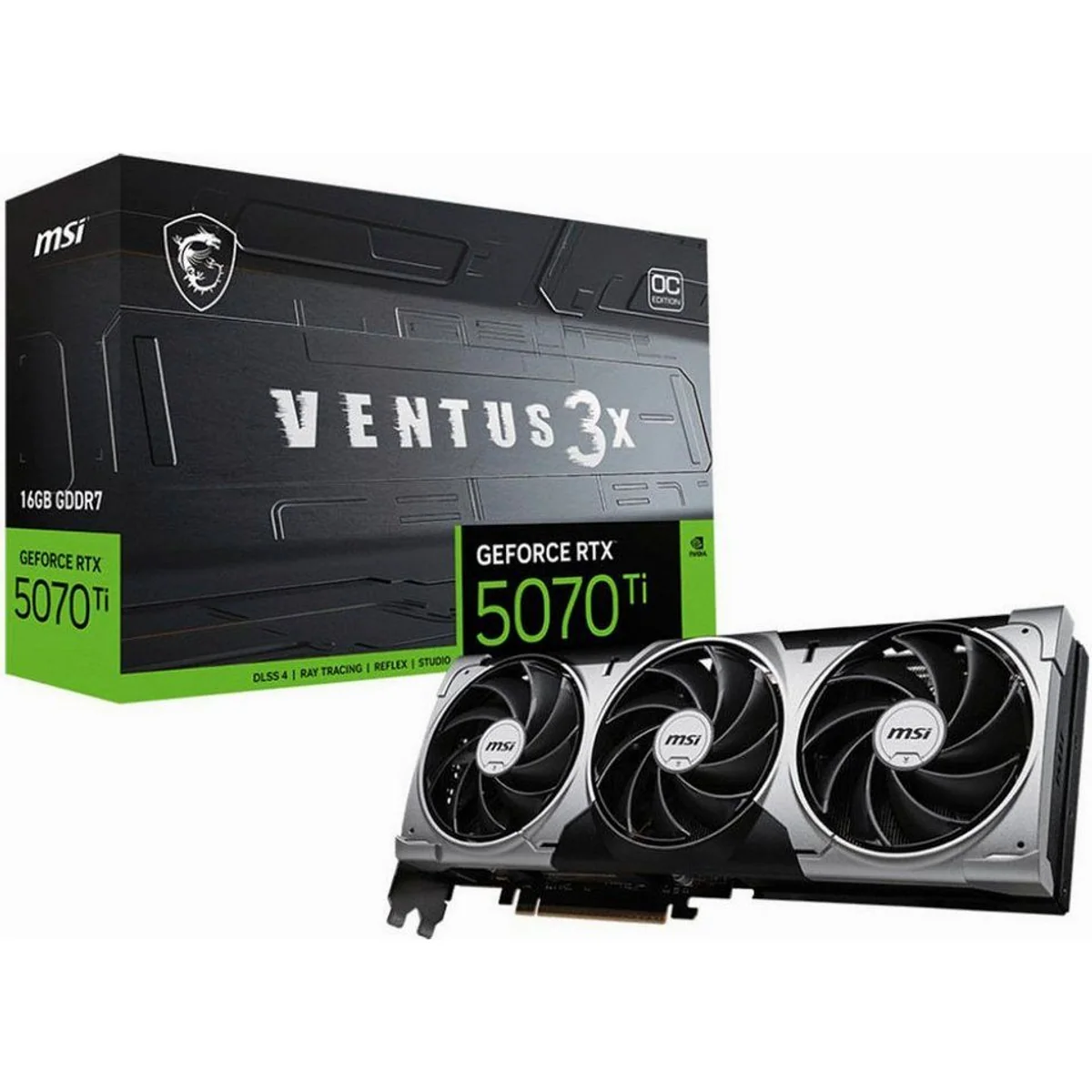 MSI GeForce RTX 5070 Ti VENTUS 3X OC, leistungsstark, 16 GB GDDR7, optimierte Kühlung