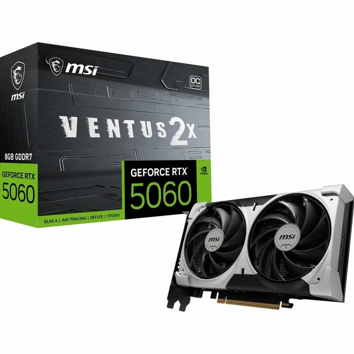 MSI GeForce RTX 5060 VENTUS 2X OC V1 8G, hohe Gaming-Leistung, DLSS 5, 3840 CUDA Cores