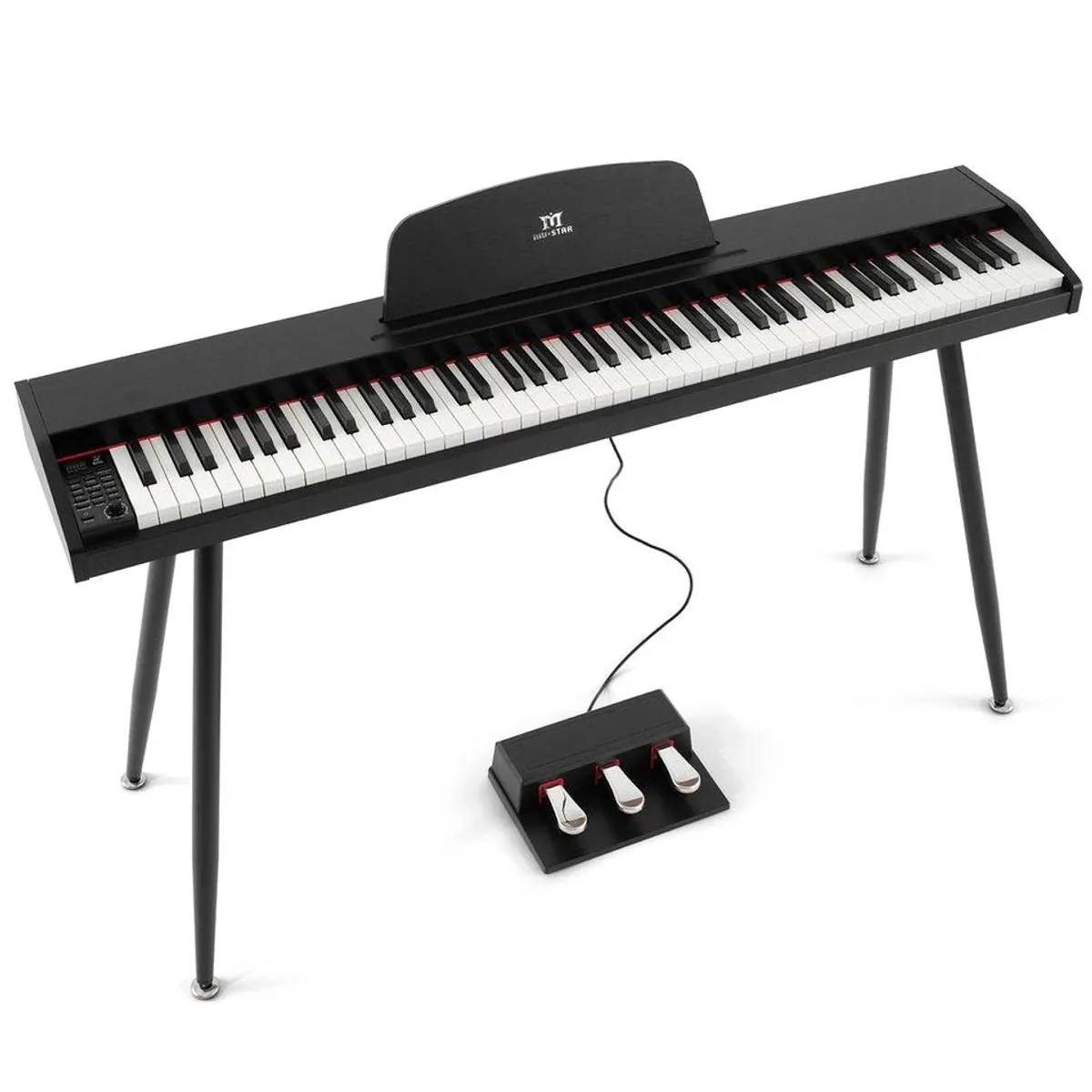 MUSTAR Digitalpiano 88 Tasten, ideal für Anfänger, inklusive 3 Pedalen
