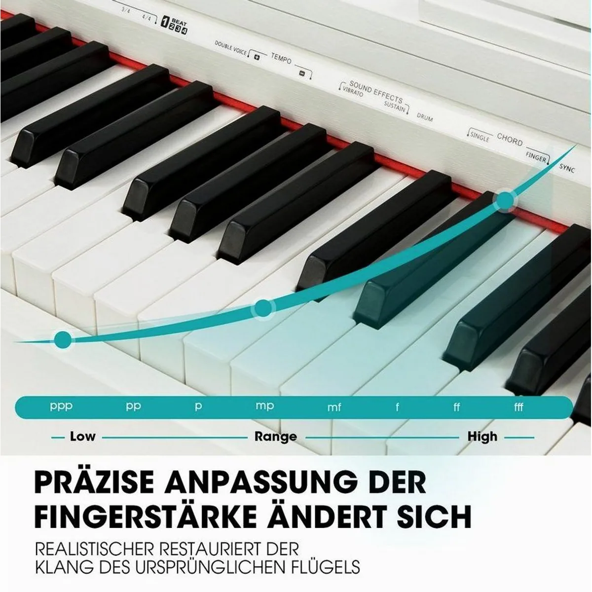 MUSTAR Digitalpiano E-Piano, 88 Tasten, Hammermechanik, USB/MIDI-Anschluss 5