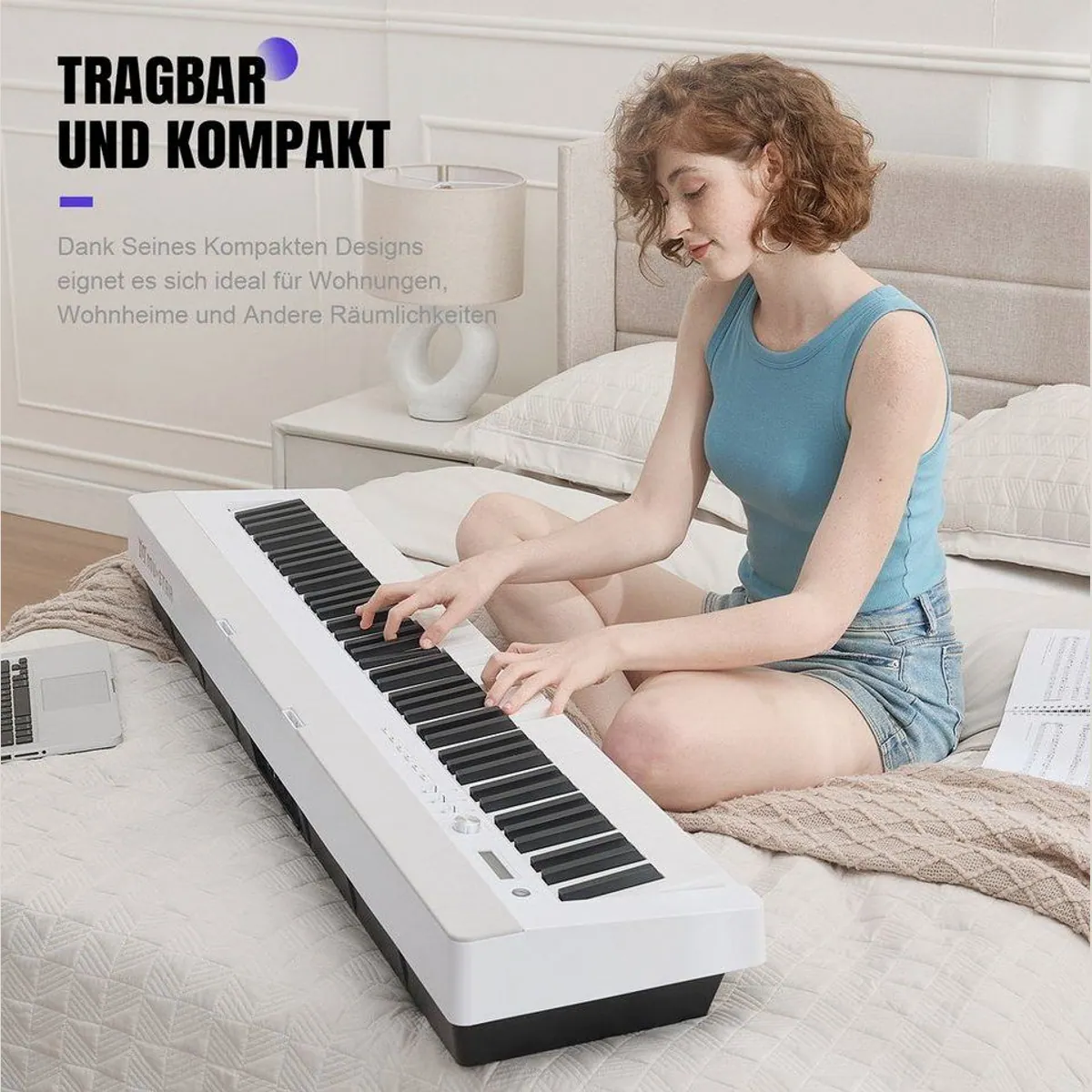 MUSTAR Digitalpiano 88-Tasten, Hammermechanik, 3 Pedale — vielseitig, transportabel, intuitiv 4
