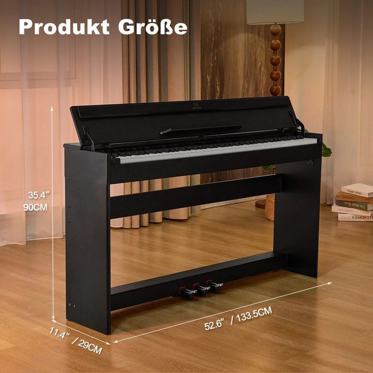 MUSTAR Digitalpiano, 88 Tasten, Bluetooth & 3 Pedale — Halbgewichtete Tasten, Stereolautsprecher, Aufzeichnung 2