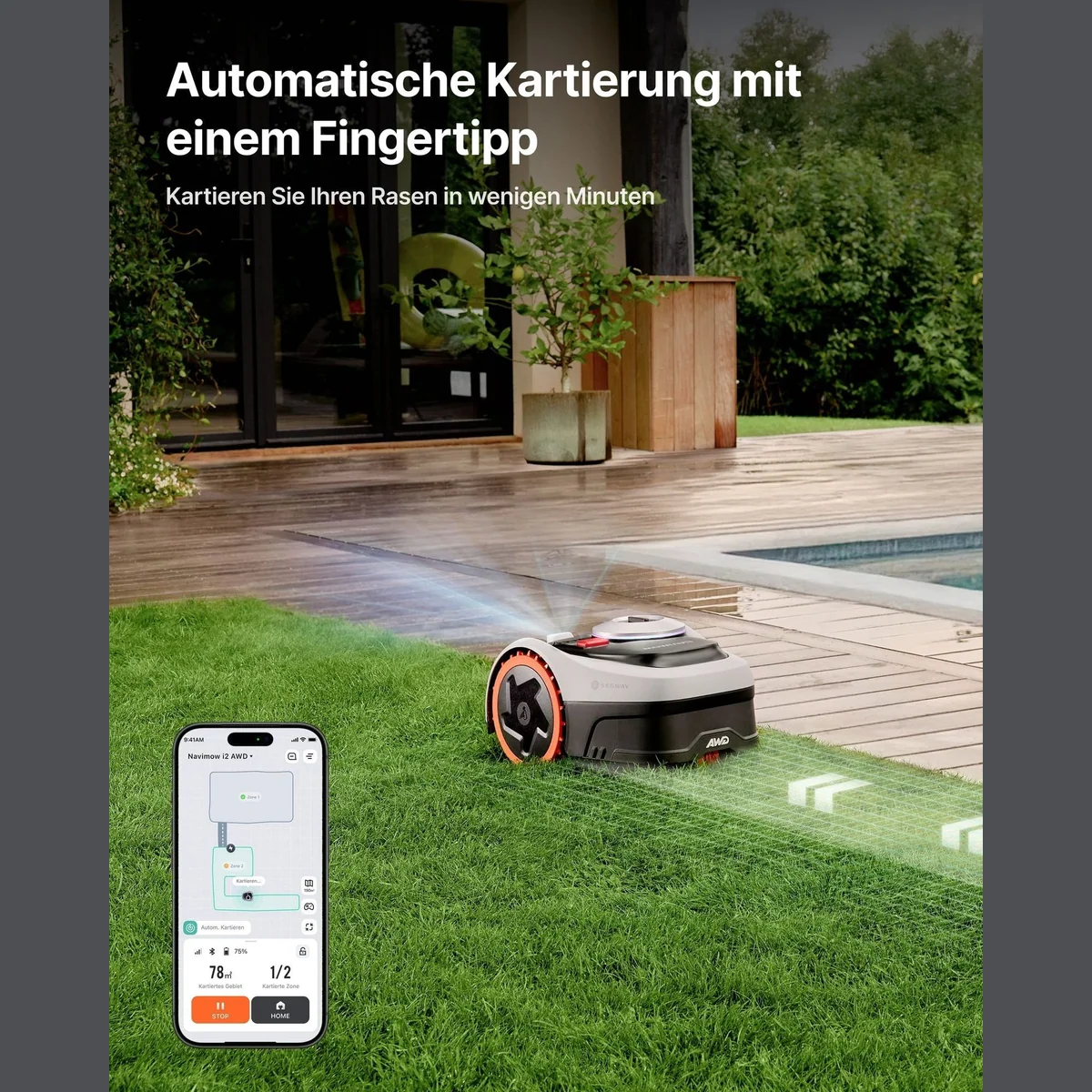 NAVIMOW i205 AWD Mähroboter, Allradantrieb, automatische Kartierung, bis 500 m² 3