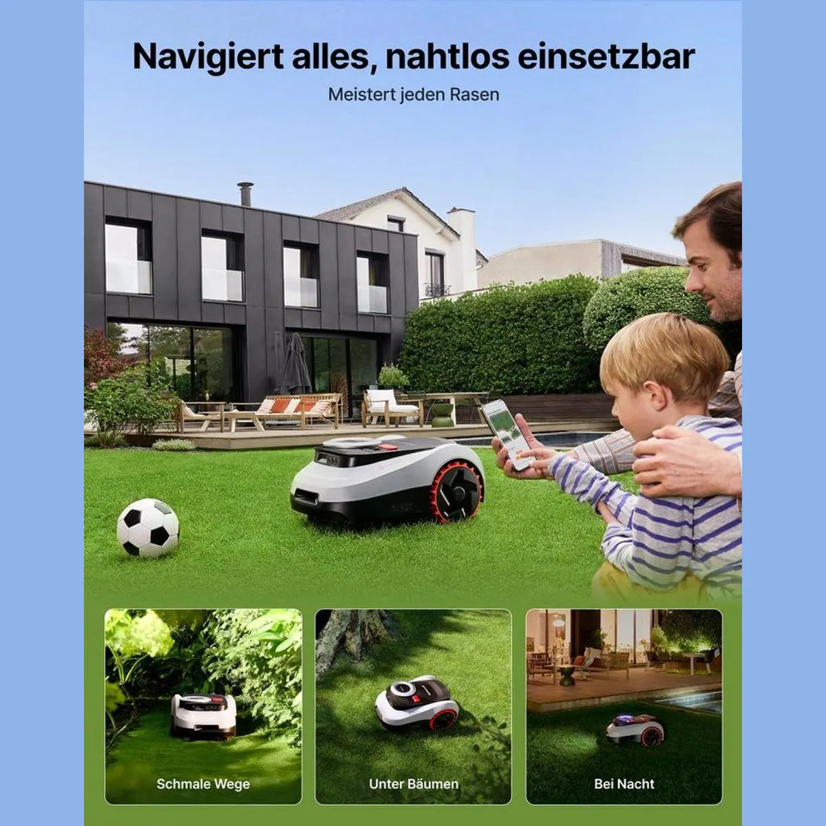 NAVIMOW i208 LiDAR Mähroboter, kabellos, bis 800 m² Rasenfläche, KI-gestützte Navigation 3