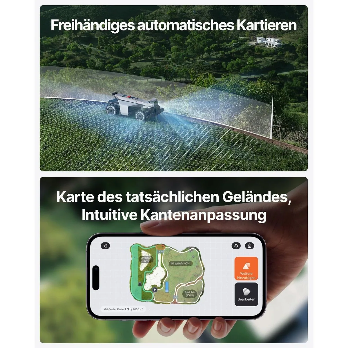 NAVIMOW X420 Mähroboter, 2000 m² Fläche, Zero-Turn AWD, 84 % Steigungen 3