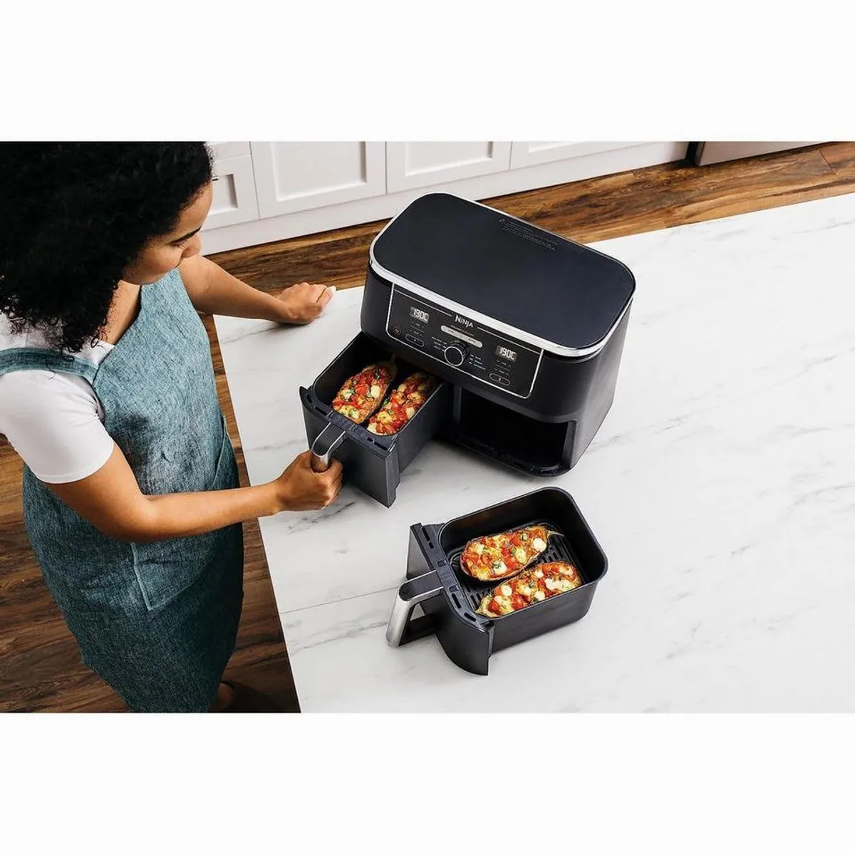 NINJA Foodi MAX Dual Zone AF400EU Heißluftfritteuse, 2 Zonen, 6 Programme, 9,5 L 5