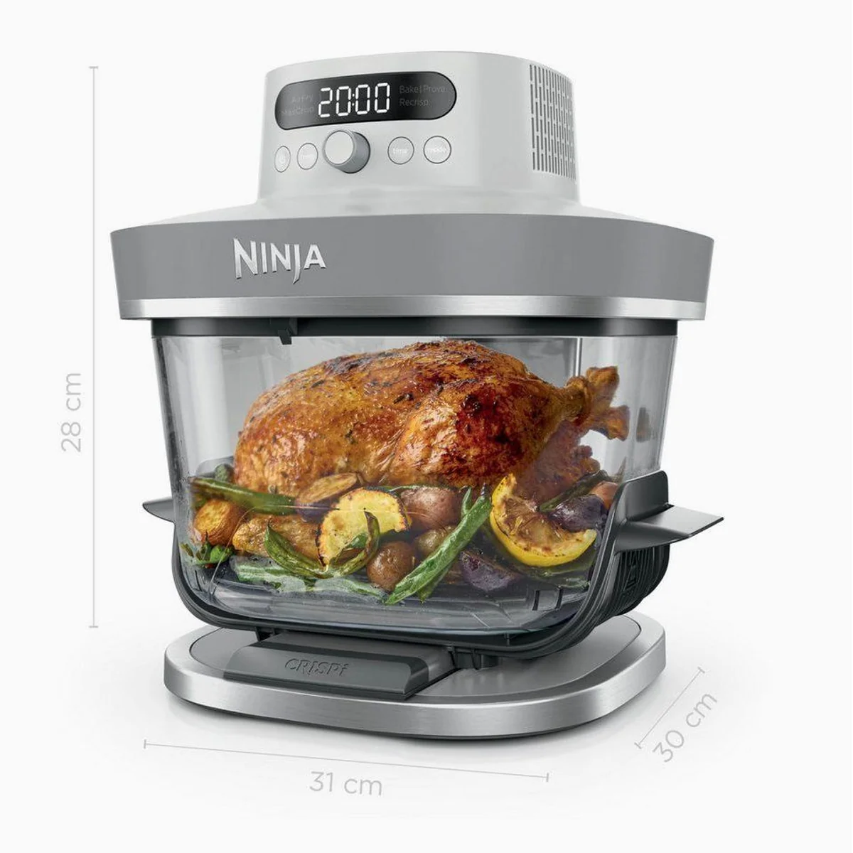 NINJA CRISPi PRO XL, 5,7 L Heißluftfritteuse, 5 Programme, Glasbehälter 3