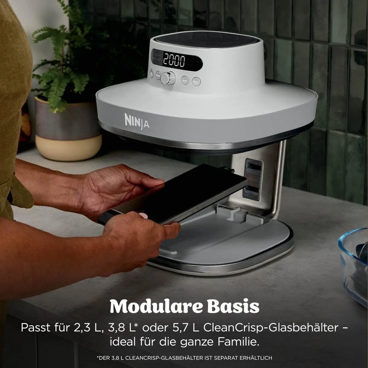 NINJA CRISPi PRO XL, 5,7 L Heißluftfritteuse, 5 Programme, Glasbehälter 5
