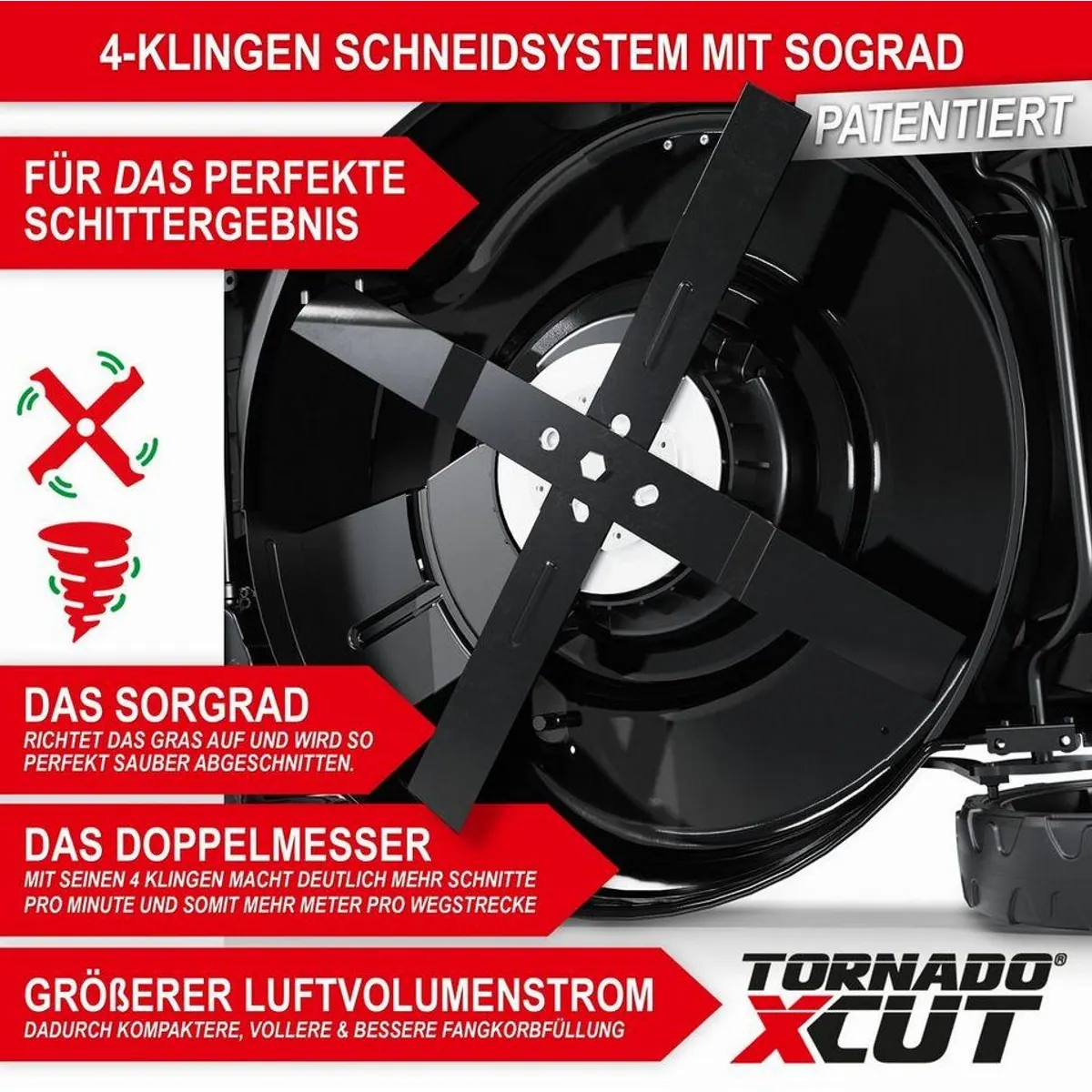 Onbest Tornado X-Cut Benzinrasenmäher, 5in1-Funktion, 6,5 PS — vielseitig und leistungsstark 2