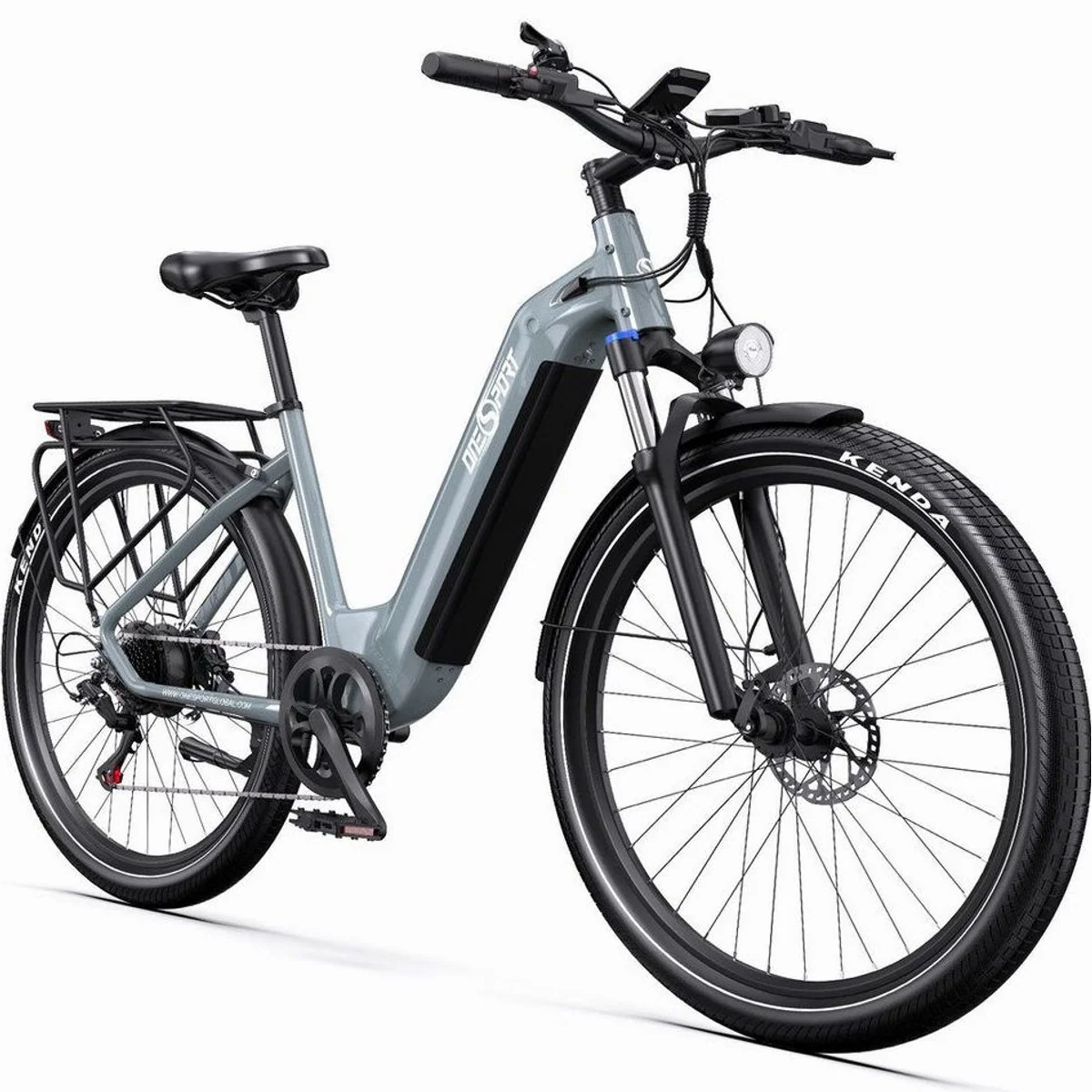 Onesport E-Bike Cityrad, 120 km Reichweite, 7-Gang Shimano, 250 W Heckmotor