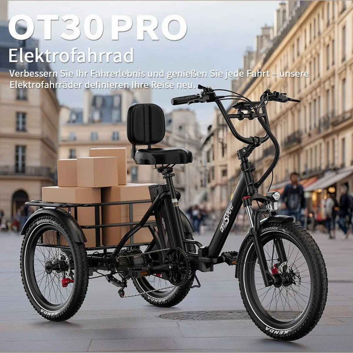 Onesport OT30 Pro E-Dreirad, faltbar, 90 km Reichweite, 250W Motor 3