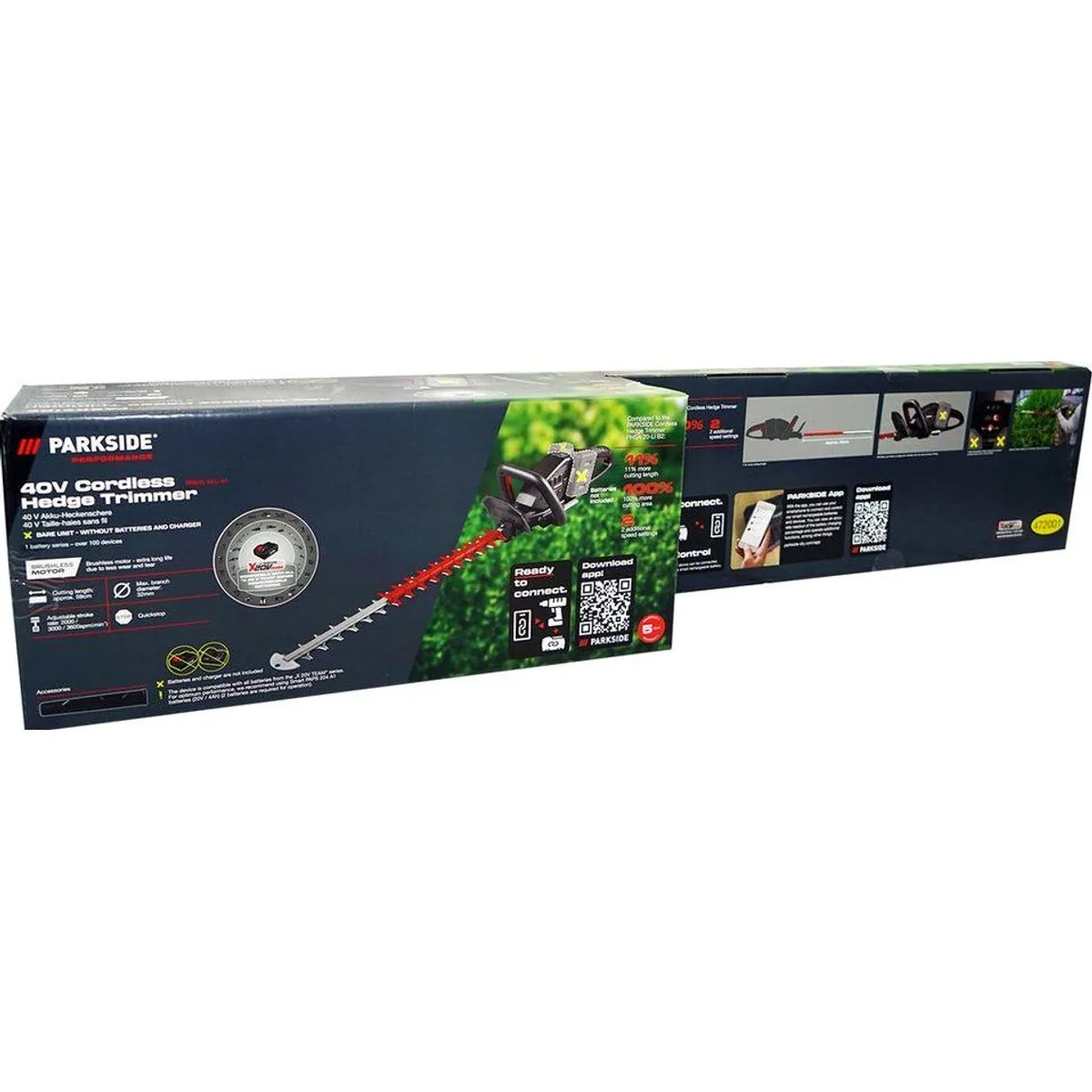 PARKSIDE PERFORMANCE Akku-Heckenschere PPAHS 40, bürstenloser Motor, ergonomische Griffe, 3-stufige Drehzahl 3