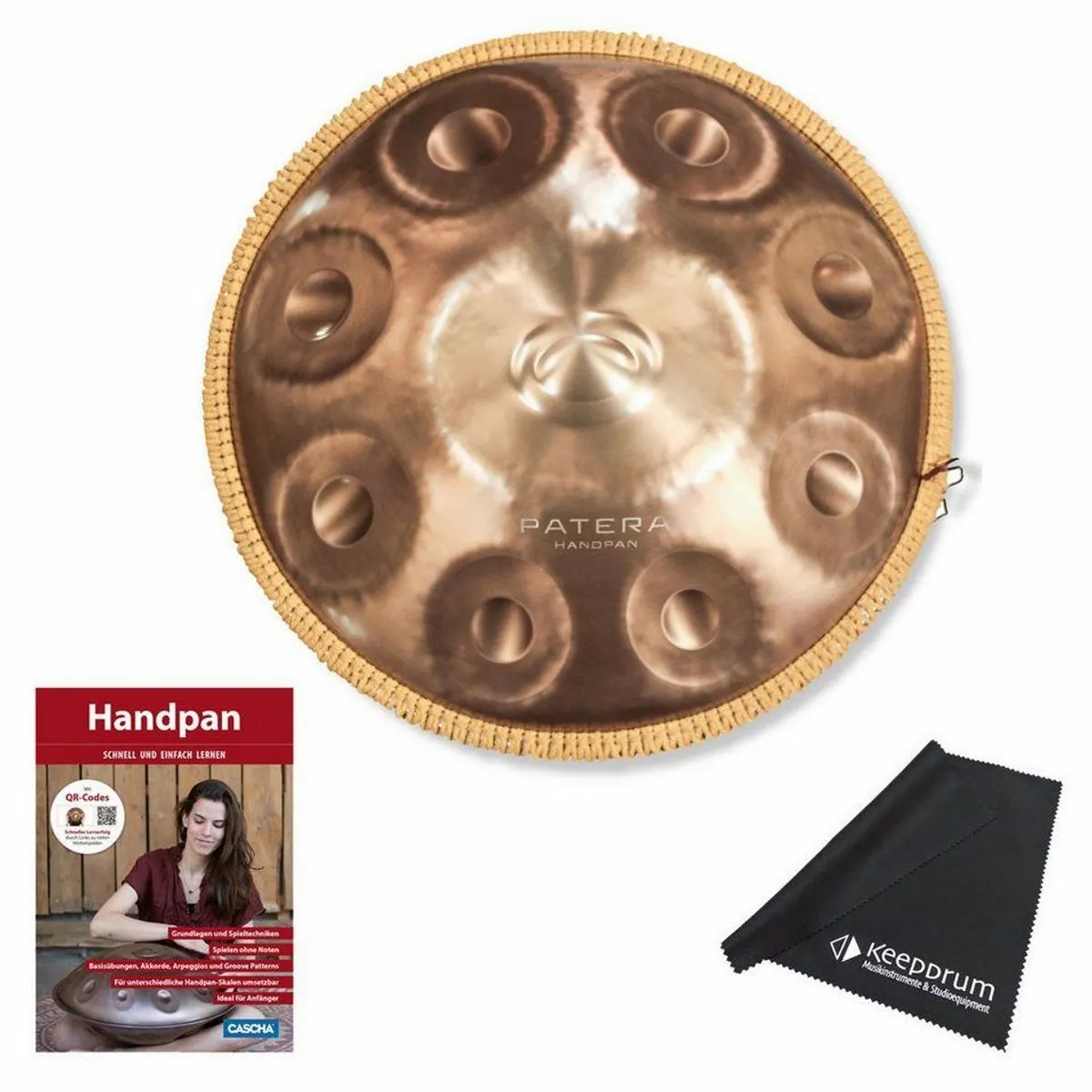 Patera Handpan HPDM-12 Compact, 12 Töne, Edelstahl, Lehrbuch inklusive