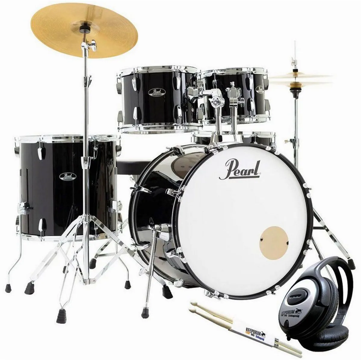 Pearl Roadshow Schlagzeug 22, umfangreiche Ausstattung, inklusive Kopfhörer und Sticks
