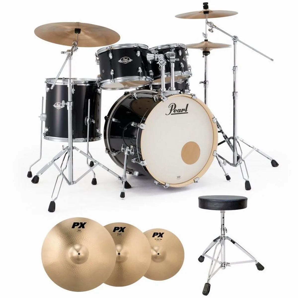 Pearl Drums Export EXX705NBR-C31 Schlagzeugset, inkl. Hocker, Becken und Hardware