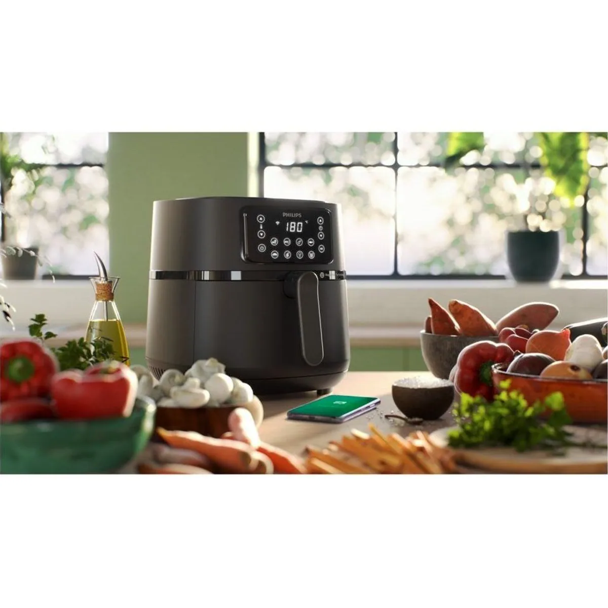 Philips Heißluftfritteuse HD9285/93, 2000 W, 7,2 l Korb, 16 Kochfunktionen 2
