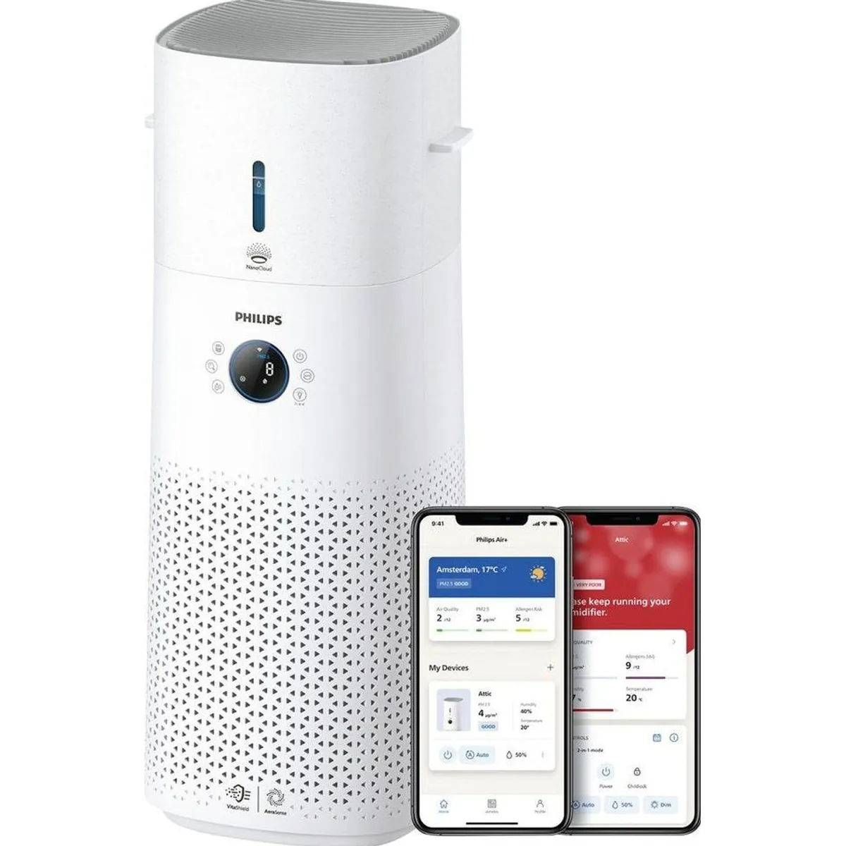 Philips AC3737/10 Kombigerät, Luftreinigung und -befeuchtung für große Räume