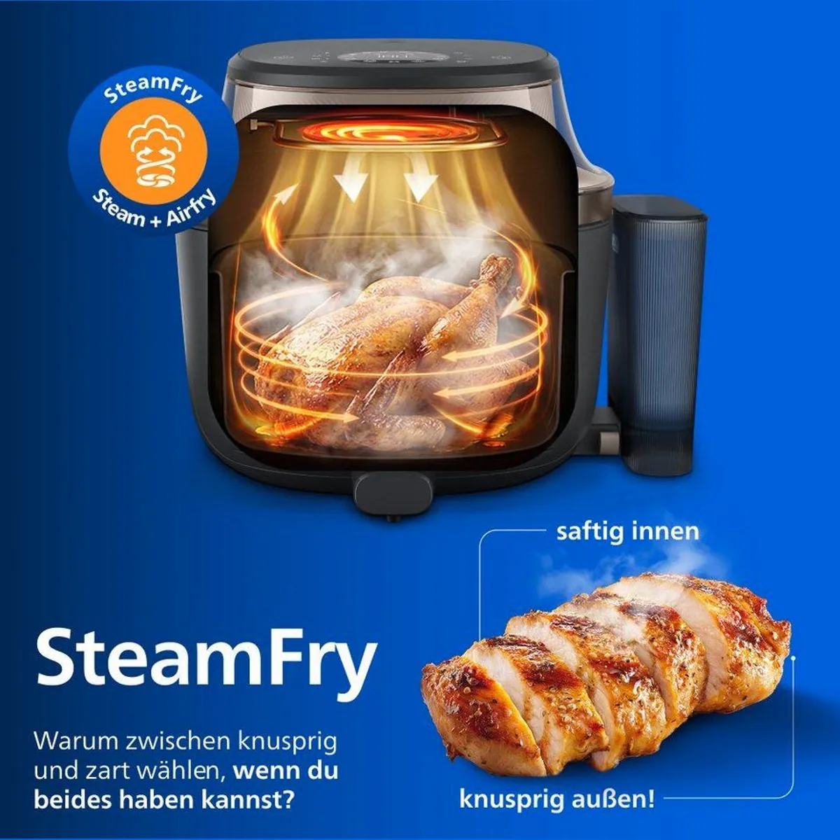 Philips Heißluftfritteuse NA547/07, Dampfgarfunktion, 7,2L Kapazität, 2000 W — vielseitig, effizient, leicht zu reinigen 5
