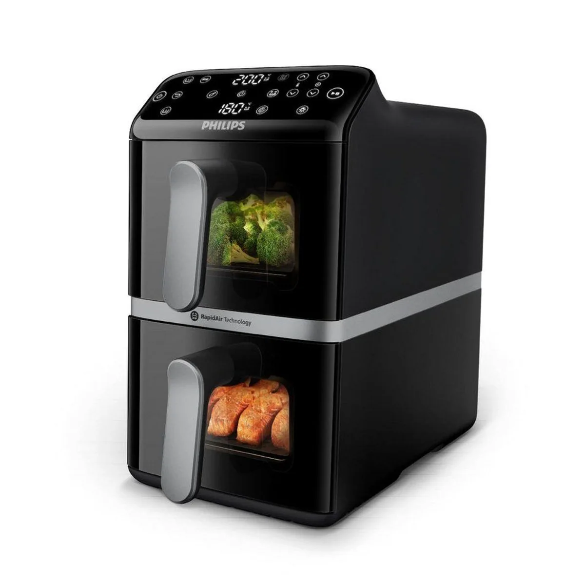 Philips NA461/00 Doppel-Heißluftfritteuse, 10 l Fassungsvermögen, digitale Steuerung