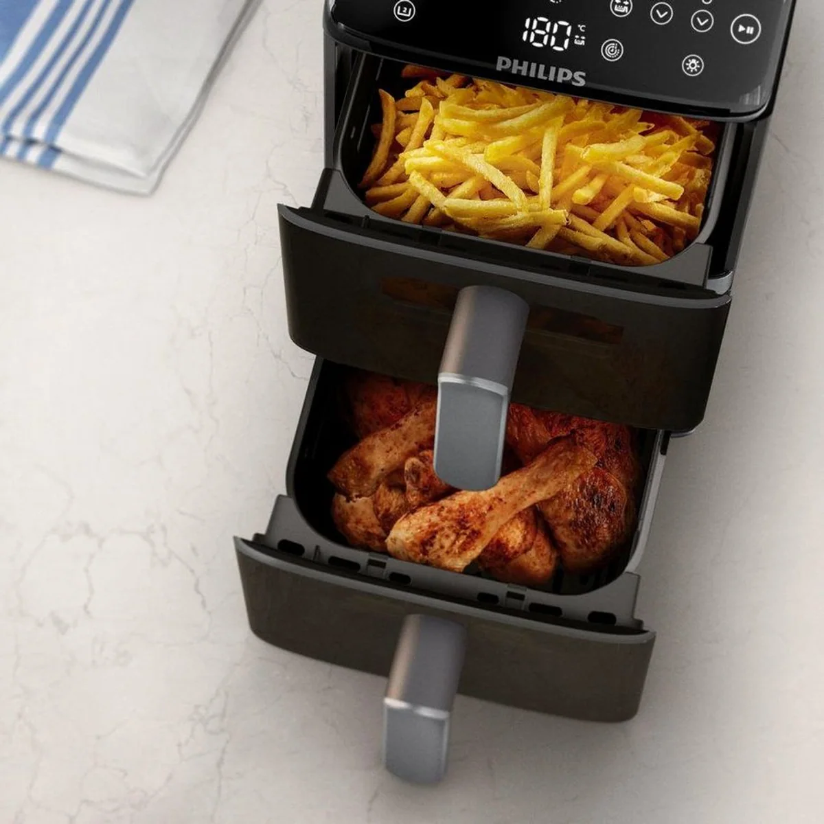 Philips NA461/00 Doppel-Heißluftfritteuse, 10 l Fassungsvermögen, digitale Steuerung 3