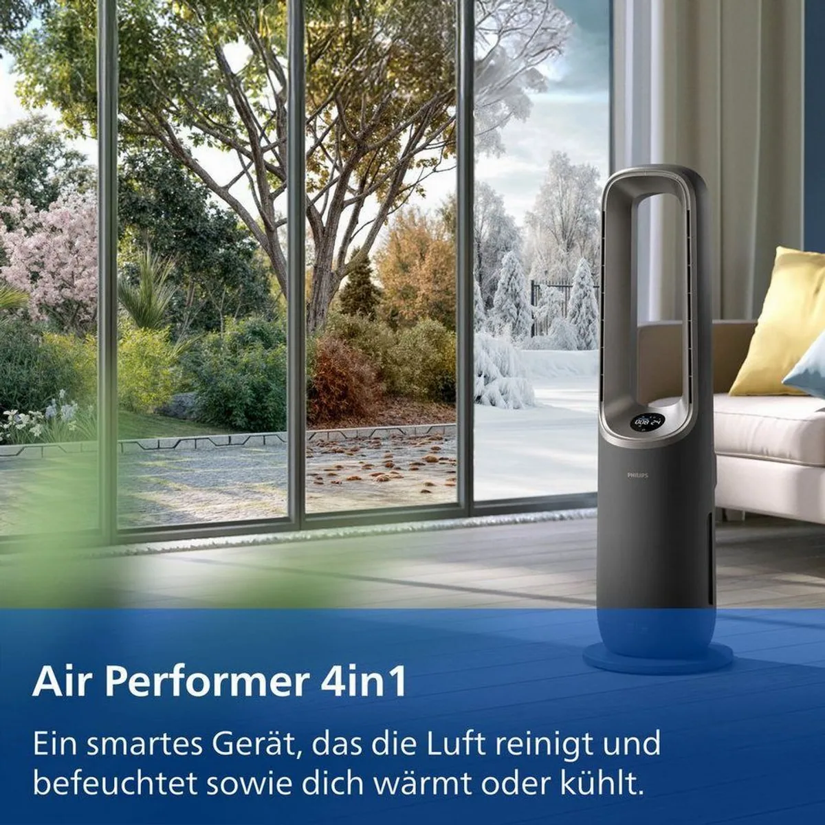 Philips AMF970/10 AirPerformer, 4-in-1 Luftreiniger für 48 m² — Reinigen, Kühlen, Heizen & Befeuchten 2
